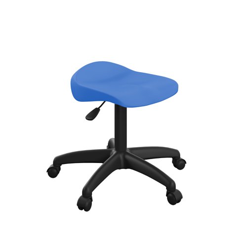 Titan Swivel Junior Stool with Plastic Base and Castors Size 5-6 Blue/Black