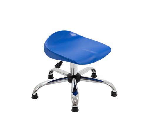 Titan Swivel Junior Stool with Chrome Base and Glides Size 5-6 Blue/Chrome