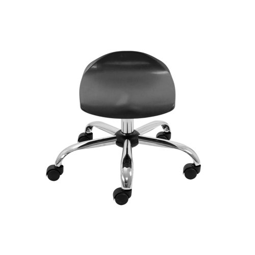 Titan Swivel Junior Stool with Chrome Base and Castors Size 5-6 Black/Chrome