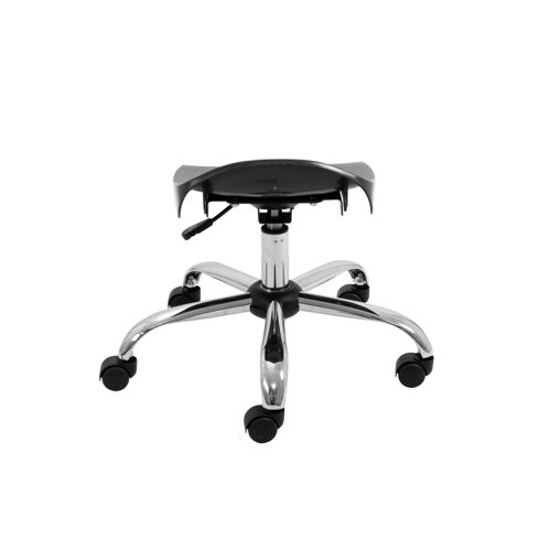 Titan Swivel Junior Stool with Chrome Base and Castors Size 5-6 Black/Chrome