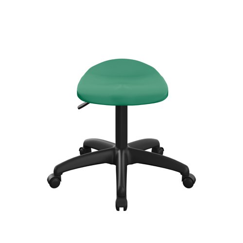 Titan Swivel Junior Stool with Plastic Base and Castors Size 5-6 Green/Black