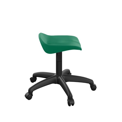 Titan Swivel Junior Stool with Plastic Base and Castors Size 5-6 Green/Black