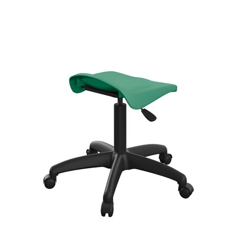 Titan Swivel Junior Stool with Plastic Base and Castors Size 5-6 Green/Black