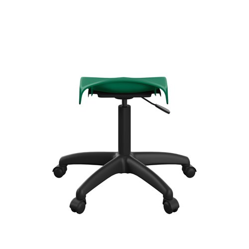 Titan Swivel Junior Stool with Plastic Base and Castors Size 5-6 Green/Black