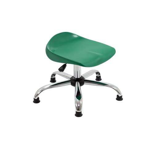 Titan Swivel Junior Stool with Chrome Base and Glides Size 5-6 Green/Chrome