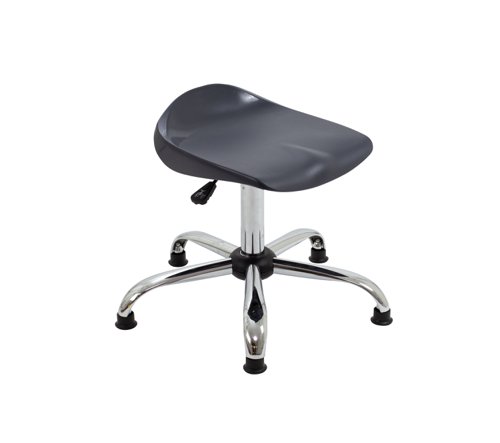 Titan Swivel Senior Stool with Chrome Base and Glides Size 5-6 Charcoal/Chrome