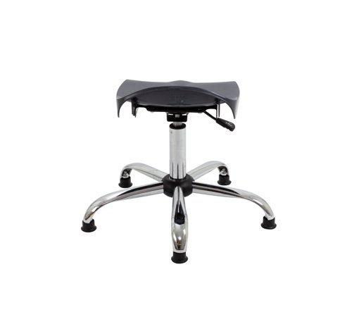 Titan Swivel Senior Stool with Chrome Base and Glides Size 5-6 Charcoal/Chrome