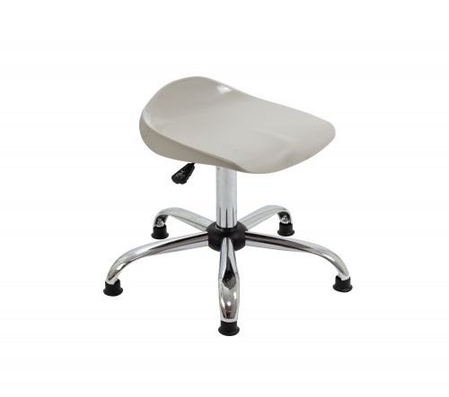 Titan Swivel Senior Stool - 465-555mm Seat Height - Grey With Glides