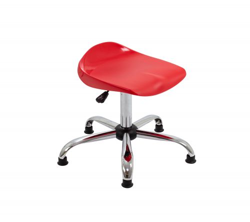 Titan Swivel Senior Stool - 465-555mm Seat Height - Red With Glides