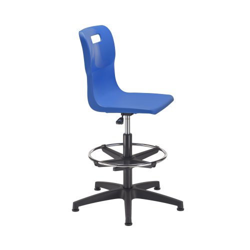 T35-B-BK+AC1042 | The Titan Swivel Senior Chair with Plastic Base and Castors Size 5-6 is the perfect addition to any classroom. With its swivel feature, students can easily turn to face their classmates or reach for items on their desk. The chair also provides lumbar support, ensuring students are comfortable and able to focus on their work. Available in a variety of exciting colours, this chair is sure to brighten up any classroom. It is height adjustable to suit the age group, making it a versatile option for schools. Additionally, the chair is classroom safe, providing peace of mind for teachers and parents alike. Invest in the Titan Swivel Senior Chair for a comfortable and functional seating option for your students.