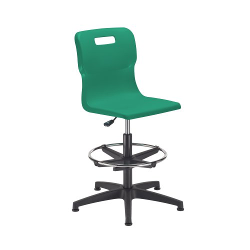 Titan Swivel Senior Chair with Chrome Base, Castors and D-Kit Size 5-6 Adjustable D-Kit Green/Chrome