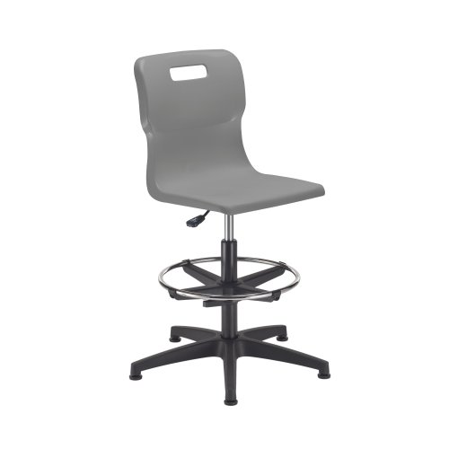 Titan Swivel Senior Chair with Chrome Base, Castors and D-Kit Size 5-6 Adjustable D-Kit Grey/Chrome