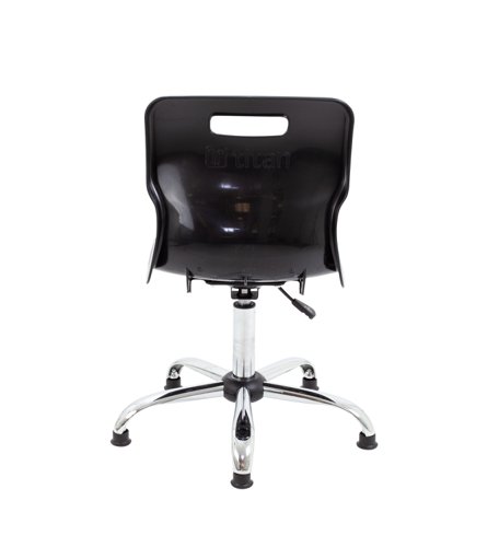 Titan Swivel Senior Chair with Chrome Base and Glides Size 5-6 Black/Chrome