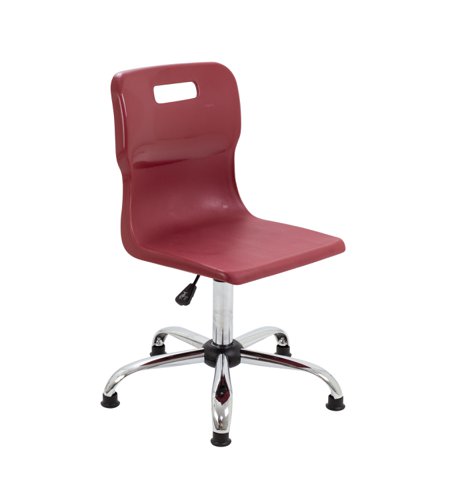 Titan Swivel Senior Chair with Chrome Base and Glides Size 5-6 Burgundy/Chrome