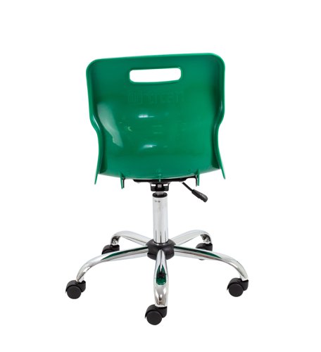 Titan Swivel Senior Chair with Chrome Base and Castors Size 5-6 Green/Chrome