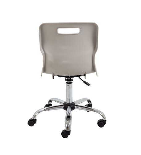 Titan Swivel Senior Chair with Chrome Base and Castors Size 5-6 Grey/Chrome