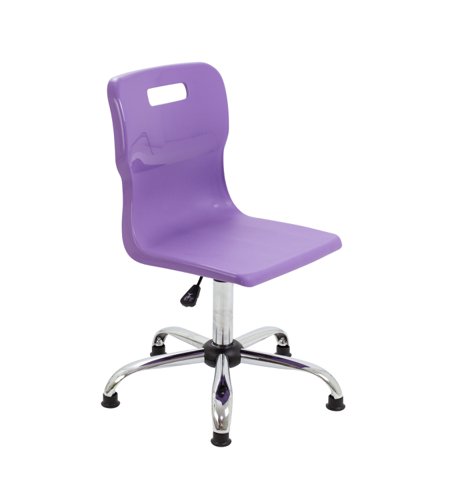 Titan Swivel Senior Chair with Chrome Base and Glides Size 5-6 Purple/Chrome