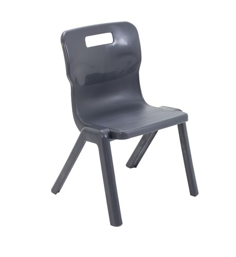 Titan One Piece Classroom Chair 435x384x600mm Charcoal KF72162