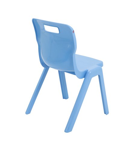 T4-CB | The Titan One Piece Chair is the perfect addition to any classroom or learning environment. Made from durable polypropylene, this one piece chair provides excellent lumbar support for students, ensuring they can sit comfortably for extended periods of time. The anti-tilt feature also prevents falls, making it a safe choice for young learners. Available in a variety of exciting colours, this chair is sure to brighten up any space. Plus, it's stackable design makes it easy to store when not in use. Invest in the Titan One Piece Chair for a comfortable, safe, and stylish seating option for your students.