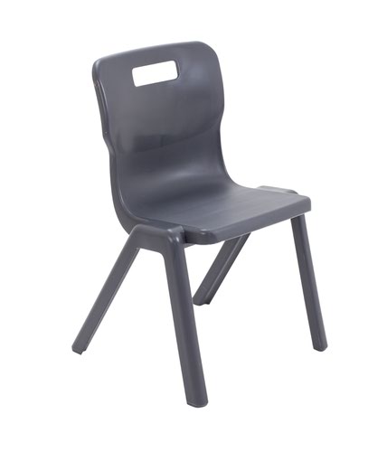 Titan One Piece Classroom Chair 432x408x690mm Charcoal KF72167