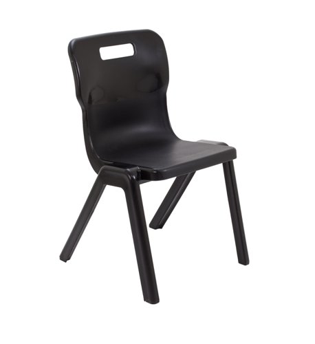 T5-BK | The Titan One Piece Chair is the perfect addition to any classroom or learning environment. Made from durable polypropylene, this one piece chair provides excellent lumbar support for students, ensuring they can sit comfortably for extended periods of time. The anti-tilt feature also prevents falls, making it a safe choice for young learners. Available in a variety of exciting colours, this chair is sure to brighten up any space. Plus, it's stackable design makes it easy to store when not in use. Invest in the Titan One Piece Chair for a comfortable, safe, and stylish seating option for your students.
