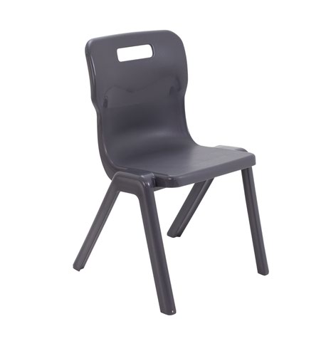 Titan One Piece Classroom Chair 480x486x799mm Charcoal KF72172