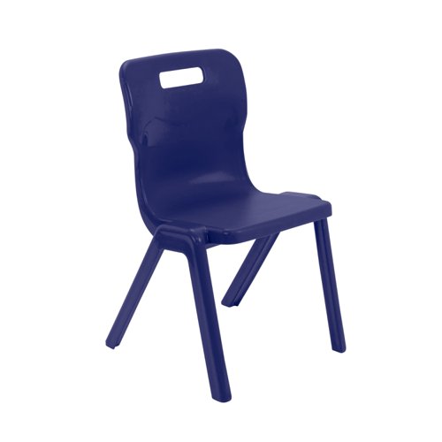 T5-MB | The Titan One Piece Chair is the perfect addition to any classroom or learning environment. Made from durable polypropylene, this one piece chair provides excellent lumbar support for students, ensuring they can sit comfortably for extended periods of time. The anti-tilt feature also prevents falls, making it a safe choice for young learners. Available in a variety of exciting colours, this chair is sure to brighten up any space. Plus, it's stackable design makes it easy to store when not in use. Invest in the Titan One Piece Chair for a comfortable, safe, and stylish seating option for your students.