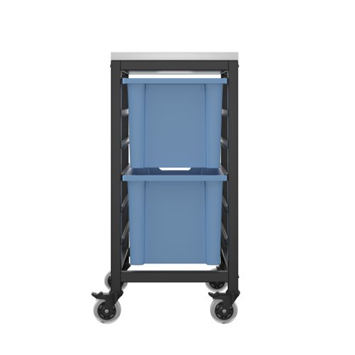 T-STOR-2D-F25BLUE Titan Storage Unit with Tray Drawers 2 Extra Deep Drawers (F25) Blue/Black