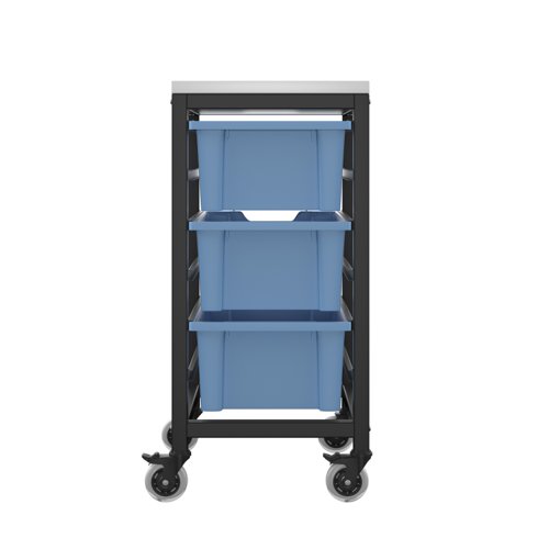 T-STOR-3D-F02BLUE | The Titan Storage Unit with Tray Drawers is the perfect solution for classroom storage needs. This versatile unit comes stacked as a standard with blue trays in varying sizes, but other coloured trays are available on a made to order basis. The steel frame is durable and features easy sliding rails for the trays, making it simple to access and organise materials. This storage unit is perfect for keeping classrooms clear and tidy, allowing teachers to focus on teaching rather than clutter. With its sturdy construction and ample storage space, the Titan Storage Unit with Tray Drawers is a must-have for any classroom.