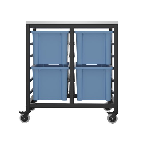Titan Storage Unit with Tray Drawers 4 Extra Deep Drawers (F25) Blue/Black TC Group