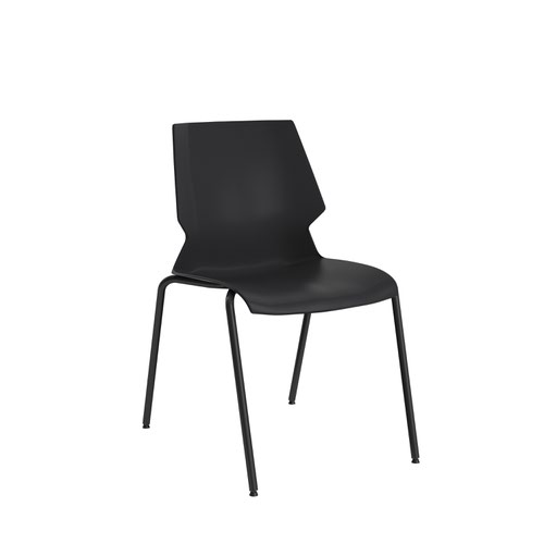 Titan Uni 4 Leg Chair - Grey Frame / Black Seat