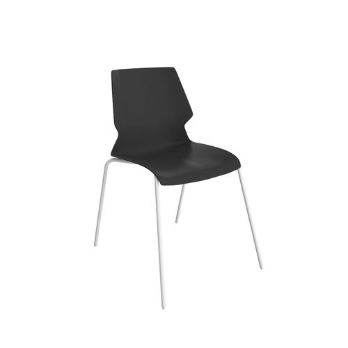 Titan Uni 4 Leg Chair - White Frame / Black Seat