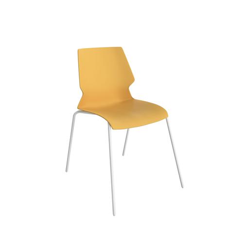Titan Uni 4 Leg Chair - White Frame / Yellow Seat