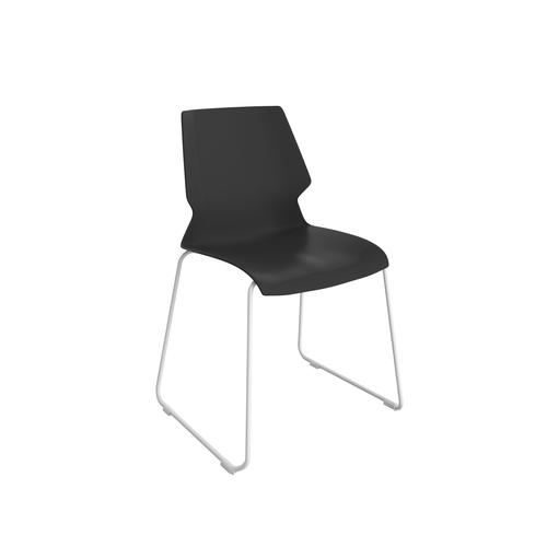 Titan Uni Skid Chair - White Frame / Black Seat