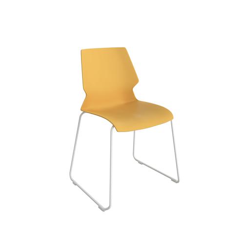 Titan Uni Skid Chair - White Frame / Yellow Seat