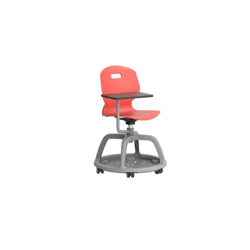 Arc Community Swivel Chair with Arm Tablet Coral