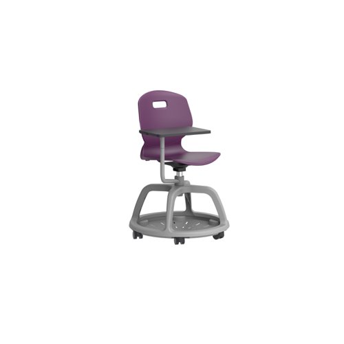 Arc Community Swivel Chair with Arm Tablet Grape