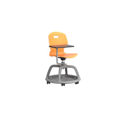 Arc Community Swivel Chair with Arm Tablet Marigold