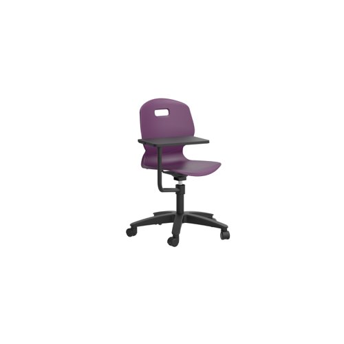 Arc Swivel Chair With Arm Tablet Grape