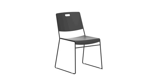 Arc High Density Stacker Chair Black