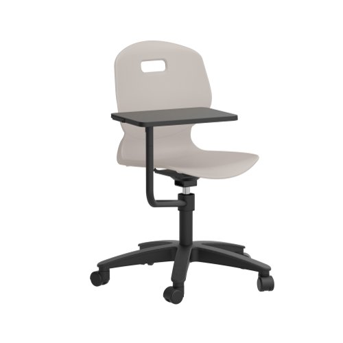 Arc Swivel Tilt Chair with Arm Tablet Grey