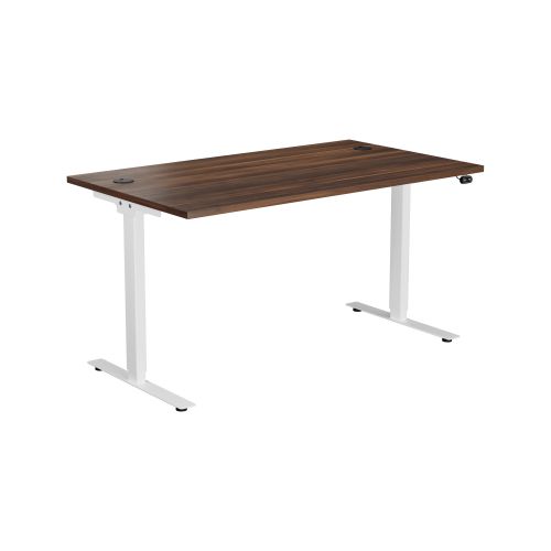E Desk KD 1400 X 800 Dark Walnut-White