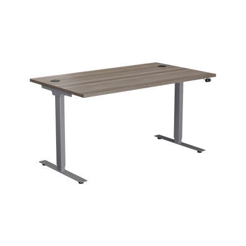 E Desk KD 1600 X 800 Grey Oak-Silver