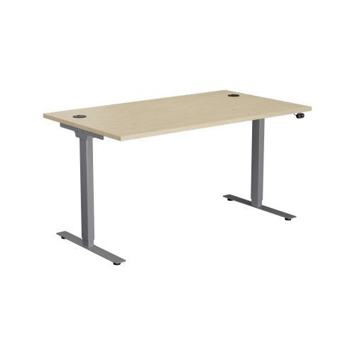 E Desk KD 1600 X 800 Maple-Silver