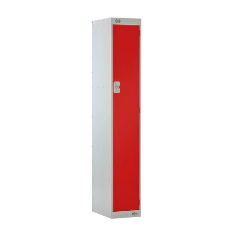 Locker 1 Door 300mm Deep Red/Grey