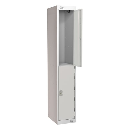 Locker 2 Door 300mm Deep Light Grey/Grey