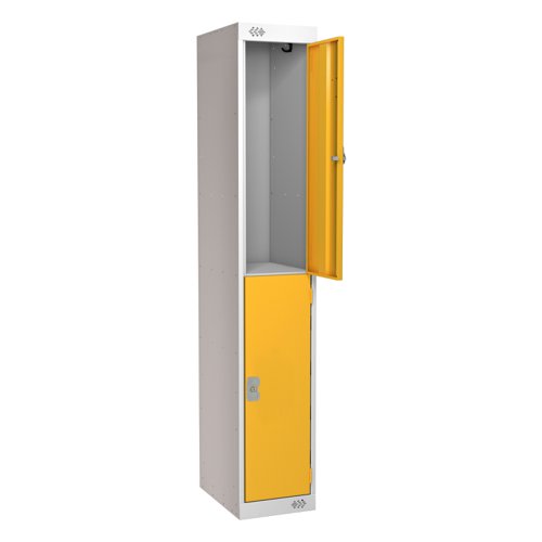 Locker 2 Door 300mm Deep Yellow/Grey