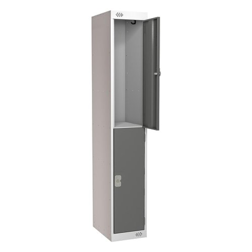 Locker 2 Door 450mm Deep Dark Grey/Grey