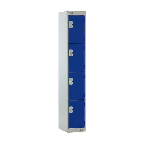 Locker 4 Door 300mm Deep Blue/Grey