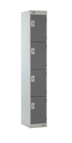 Locker 4 Door 300mm Deep Dark Grey/Grey